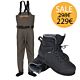 Set Wader Vision Scout & Wading Shoes Nahka with Studs 