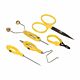 Loon Core Fly Tying Tool Kit Yellow | Kit costruzione mosche di alta qualità - forbice - bobinatore - spillo di montaggio - annodatore - pinza per hackle 