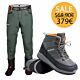 Set Wader Guideline Laxa Waist & Wading Shoes Laxa 3.0 Felt Sole