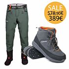 Set Wader Guideline Laxa Waist Wading Shoes Laxa 3.0 Rubber Sole Studs