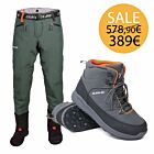 Kit Wader Guideline Laxa & Scarpe da wading Guideline Laxa suola gomma & chiodi 